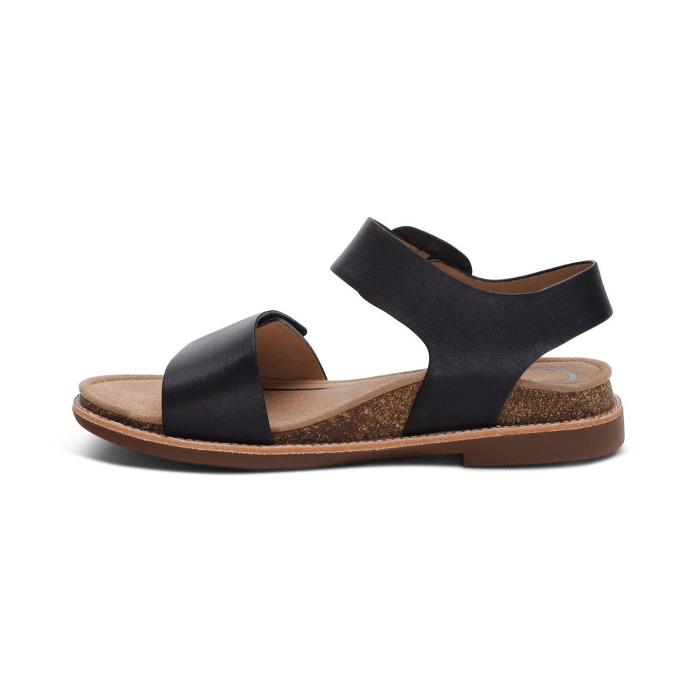 Aetrex Claire Women's Adjustable Strap Sandal – Black