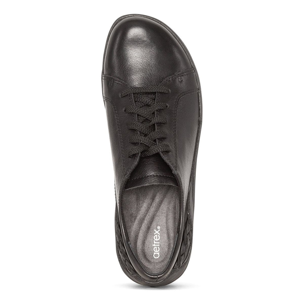 Aetrex Dana Women's Lace Up All Black Shoe