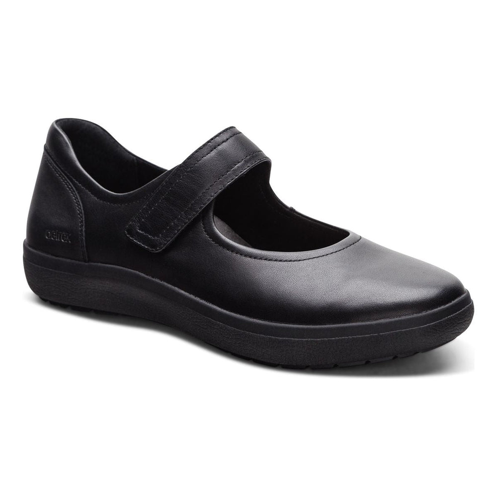 Comfort Mary Jane Shoe by Aetrex. Arch support and lots of cushioning. Style is Erica. 