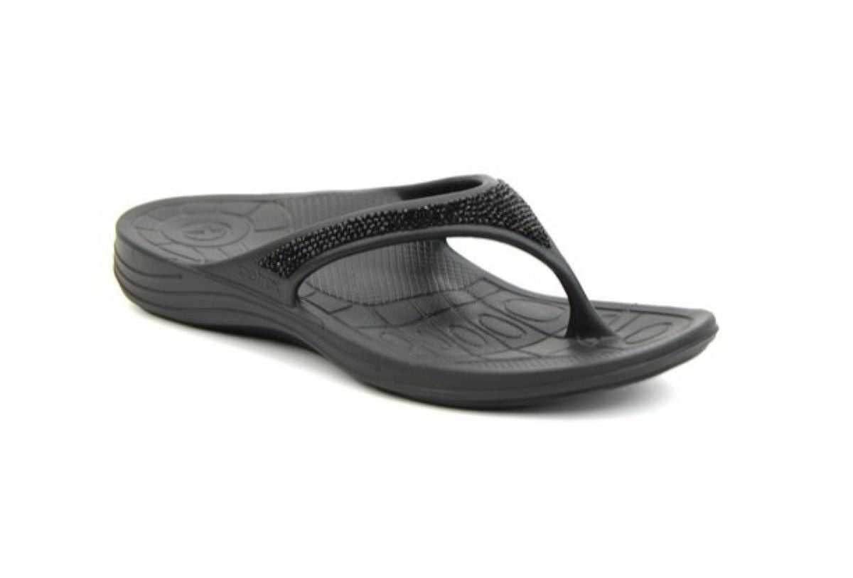Aetrex Fiji Women's Orthotic Flips – Sparkle Black