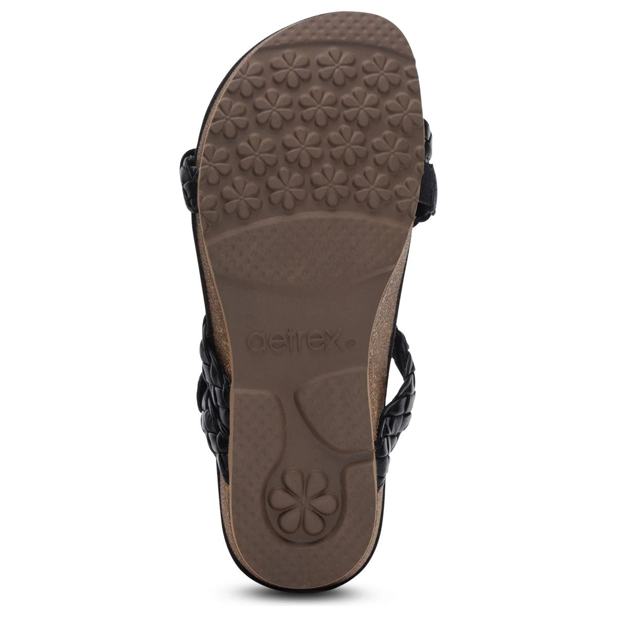 Aetrex Josie Women's Adjustable Braided Slide in Black