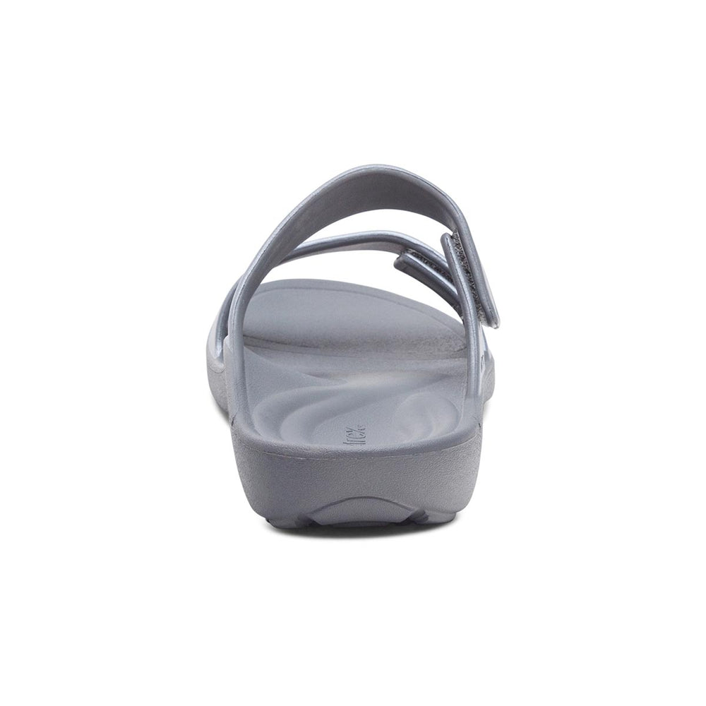 Aetrex Kaia Women's Two Band EVA Slide – Black Pewter