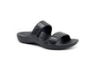 Aetrex Kaia Women's Two Band Slide – Black Gloss