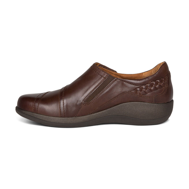 Aetrex Karina Women's Monk Strap Velcro Brown