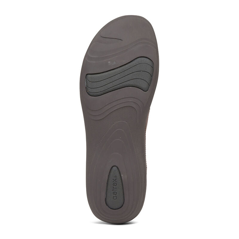 Aetrex Karina Women's Monk Strap Velcro Brown