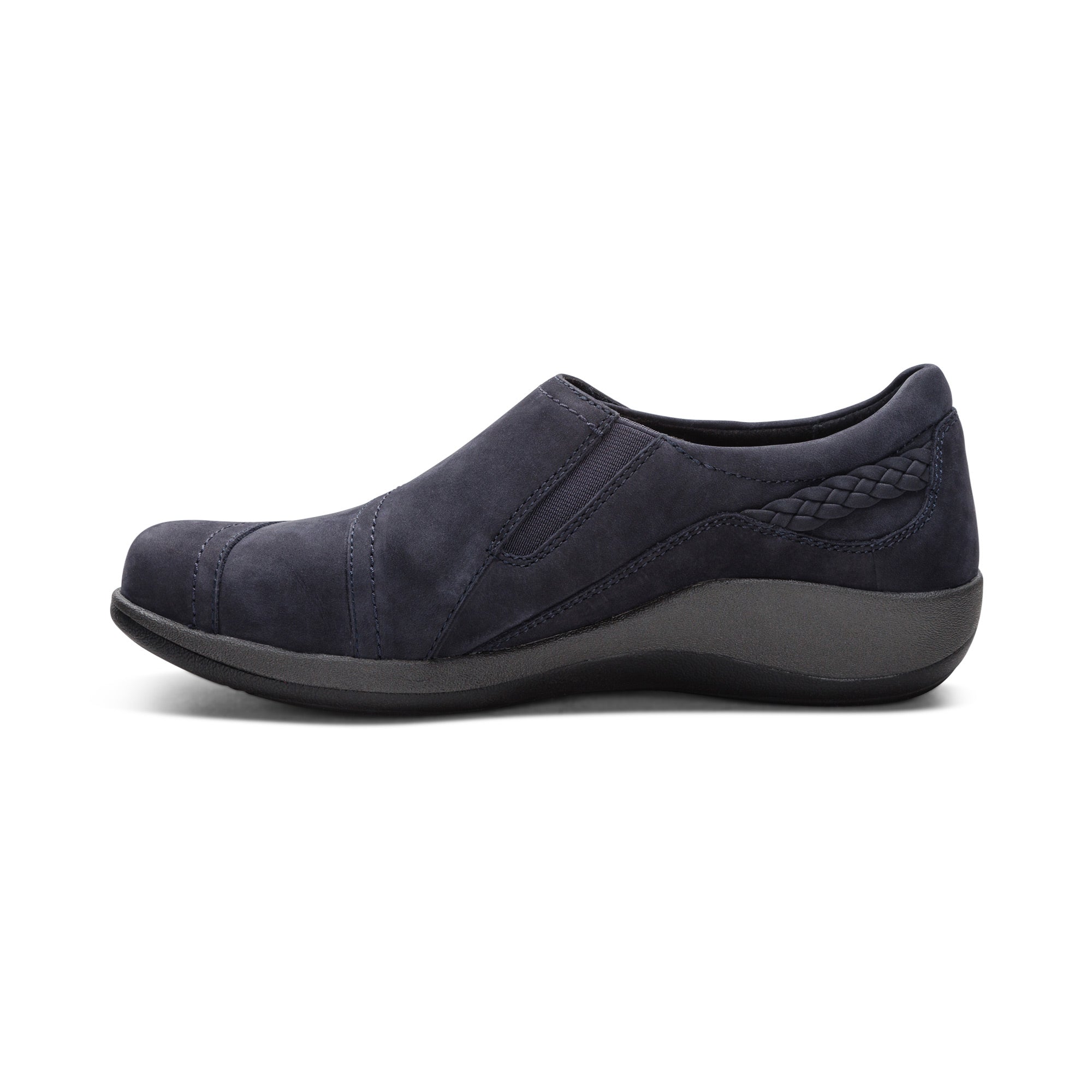 Aetrex Karina Women's Monk Strap Velcro Navy
