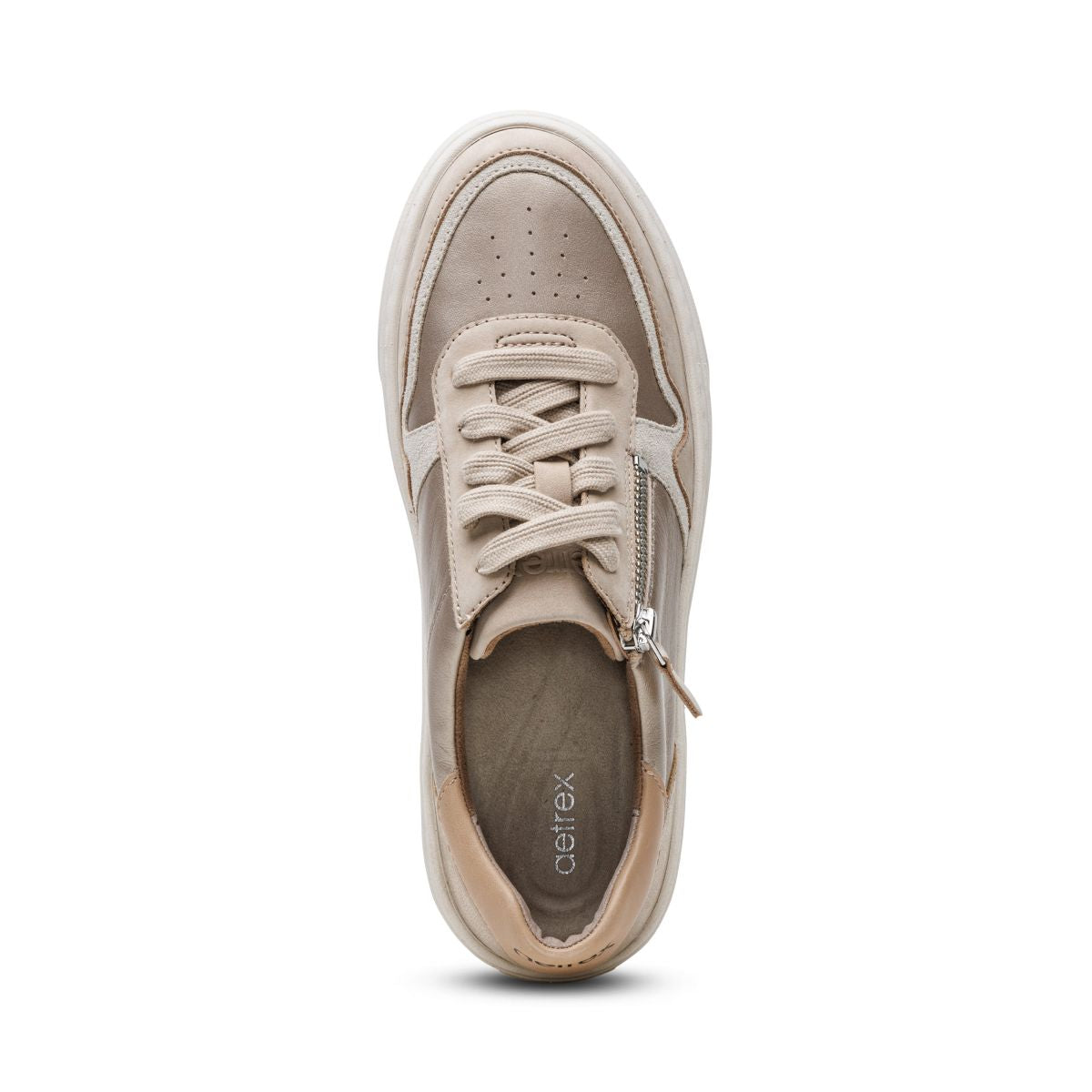 Aetrex Leigh Arch Support Platform Sneakers – Tan