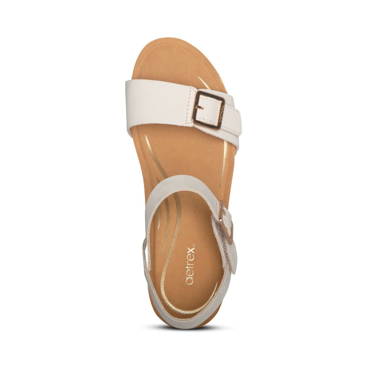 Aetrex Lexa Women's Quarter Strap Wedge – Ivory