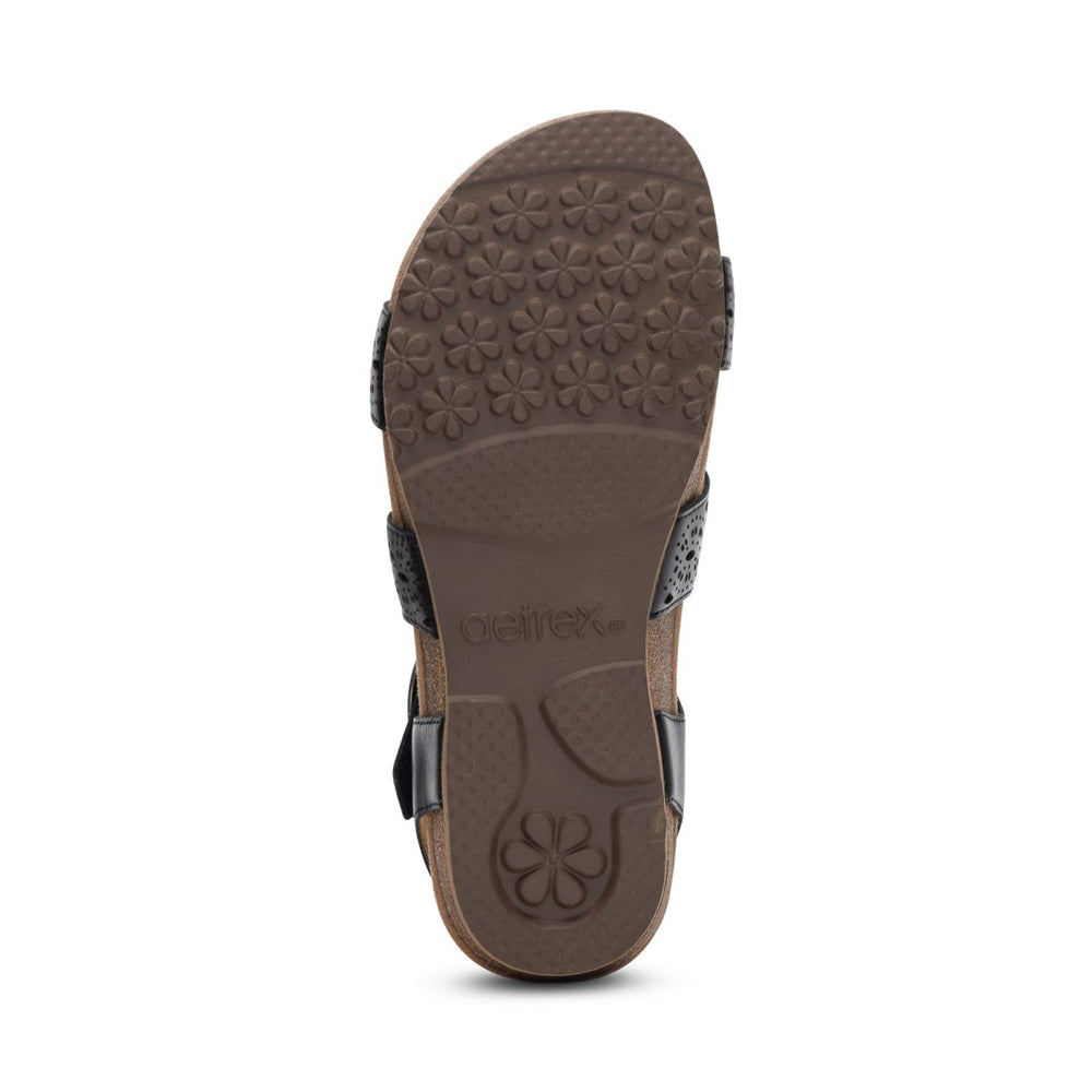 Aetrex Lilly Women's Quarter Strap Cutout Sandal – Black