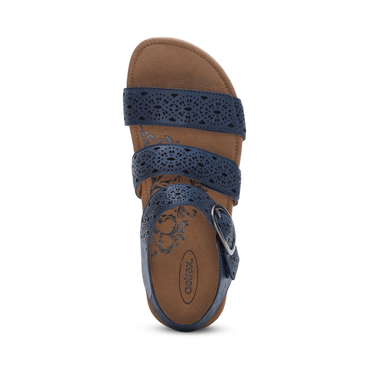 Aetrex Lilly Women's Quarter Strap Cutout Sandal – Navy