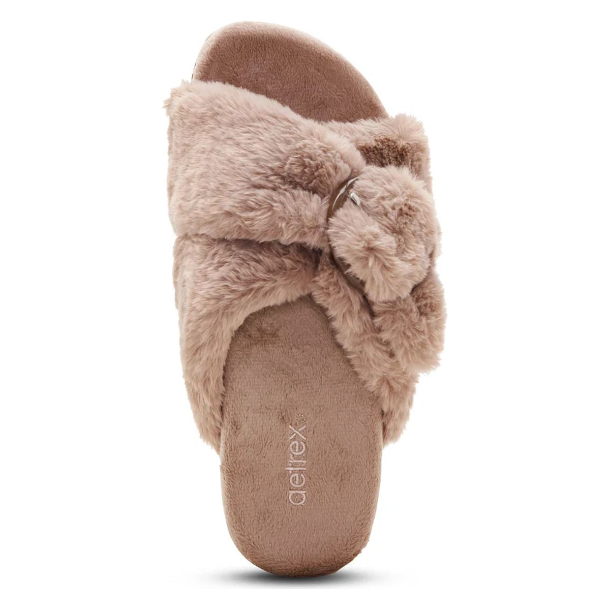 Aetrex Macy Women's Open-Toe Slipper - Mushroom