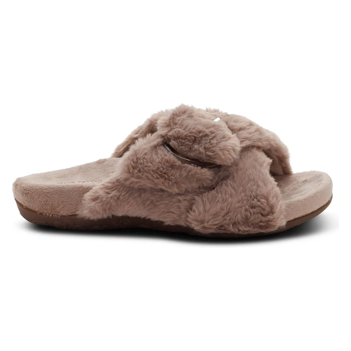 Aetrex Macy Women's Open-Toe Slipper - Mushroom