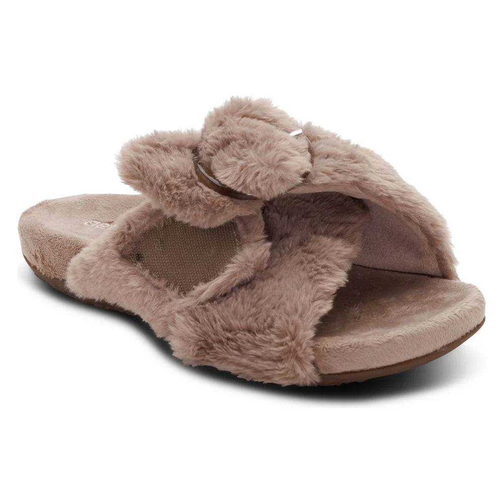 Aetrex Macy Women's Open-Toe Slipper - Mushroom