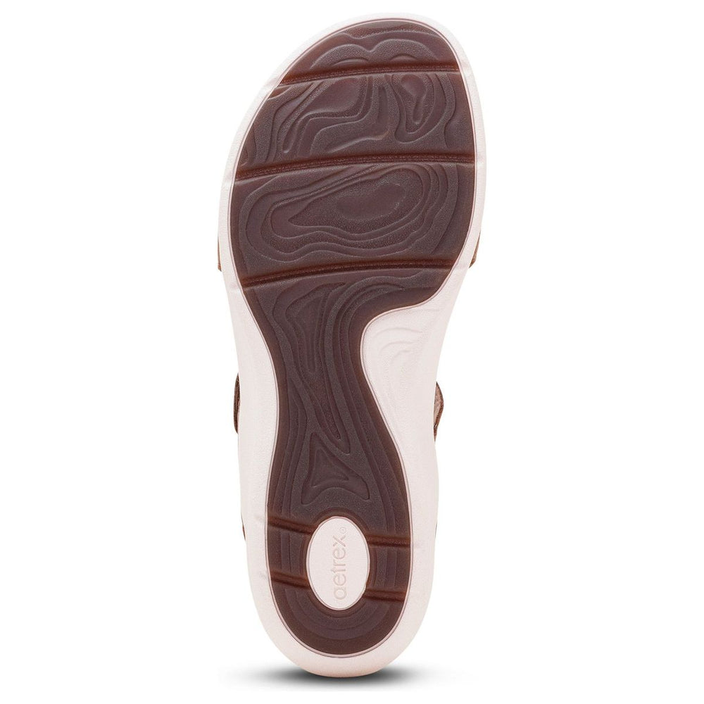 Aetrex Savannah Women's Quarter Strap Sandal – Taupe