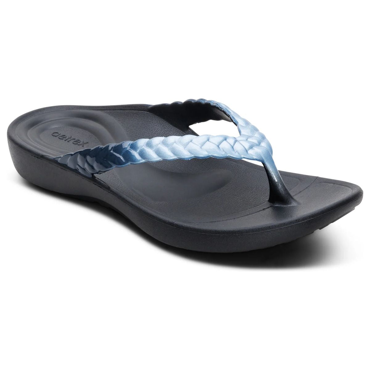 Aetrex Vicki Women's Braided Thong Sandal – Blue