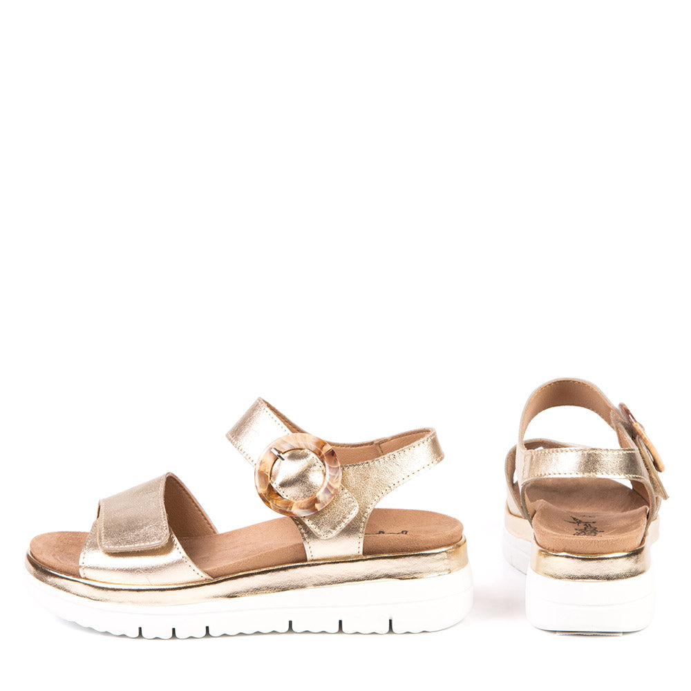 Anzia 12237 Women's Wedge Sandals in Platino