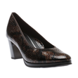 Brown snake print Ara Ophelia block heel pump. 13436-83