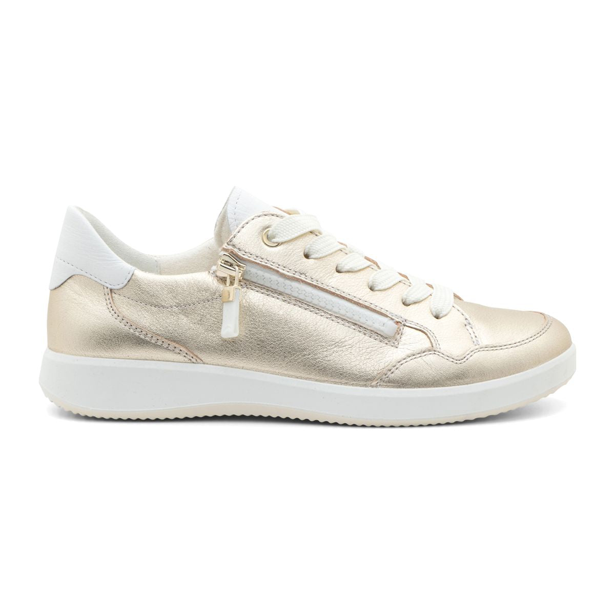 Ara Ramona Women's Zip Sneaker In Gold