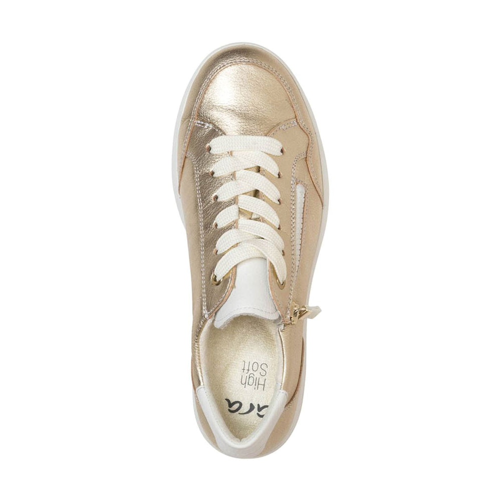Ara Ramona Women's Zip Sneaker In Gold