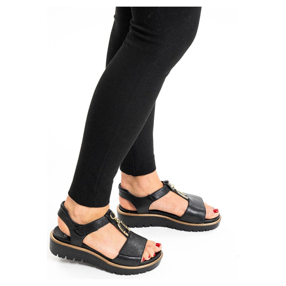 Ara Belize Wedge Sandal in Black