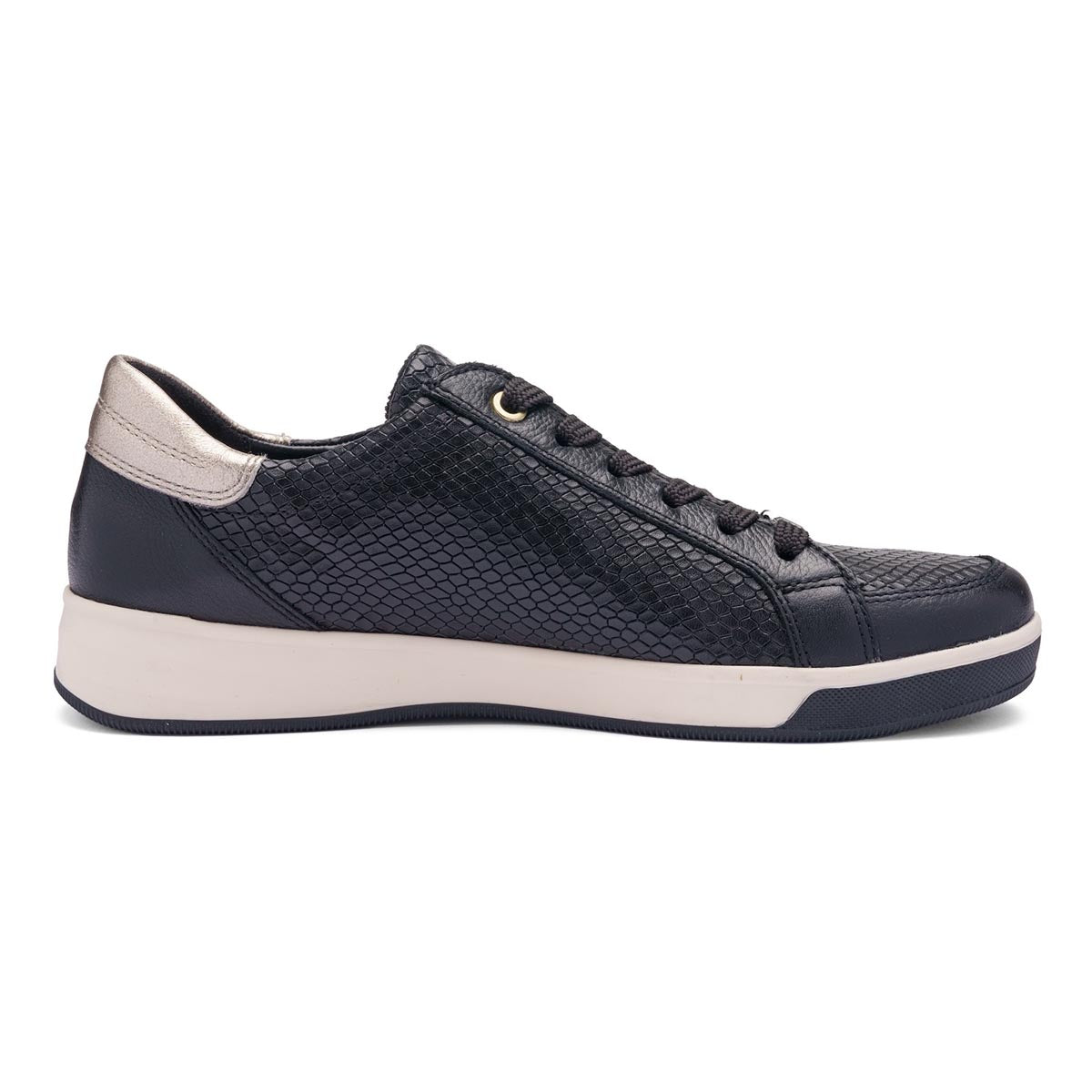 Ara Rei-Low Women's Zip Sneaker in Black Silver