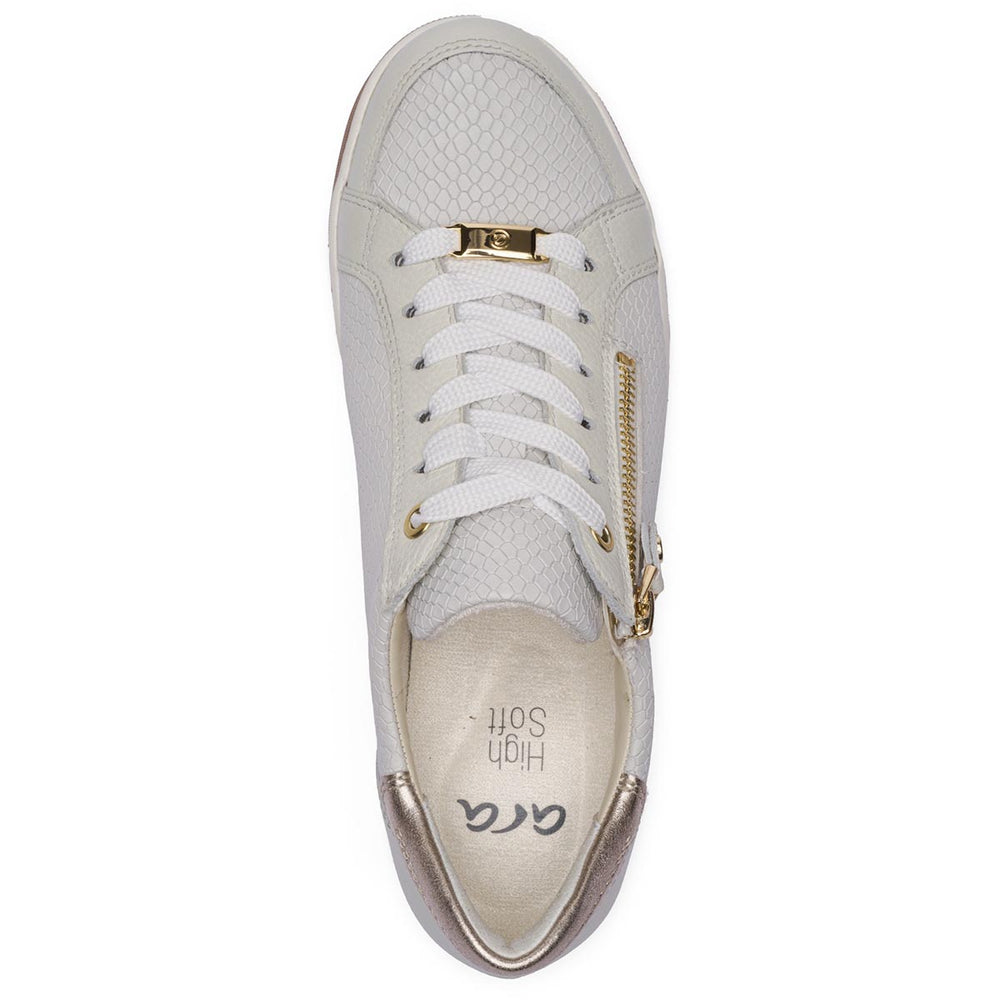 Ara Rei-Low Women's Zip Sneaker in Nebbia Weiss