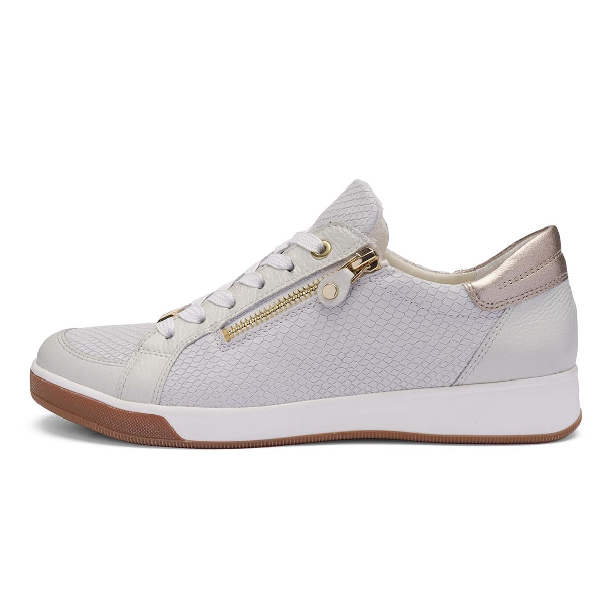 Ara Rei-Low Women's Zip Sneaker in Nebbia Weiss