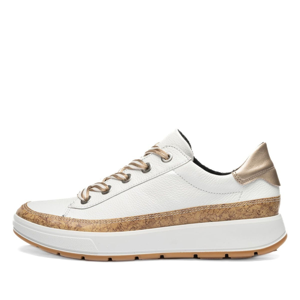 Ara Rem Women's Kork Wrap Lace Sneaker in White