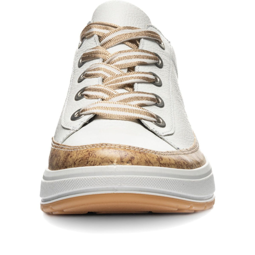 Ara Rem Women's Kork Wrap Lace Sneaker in White