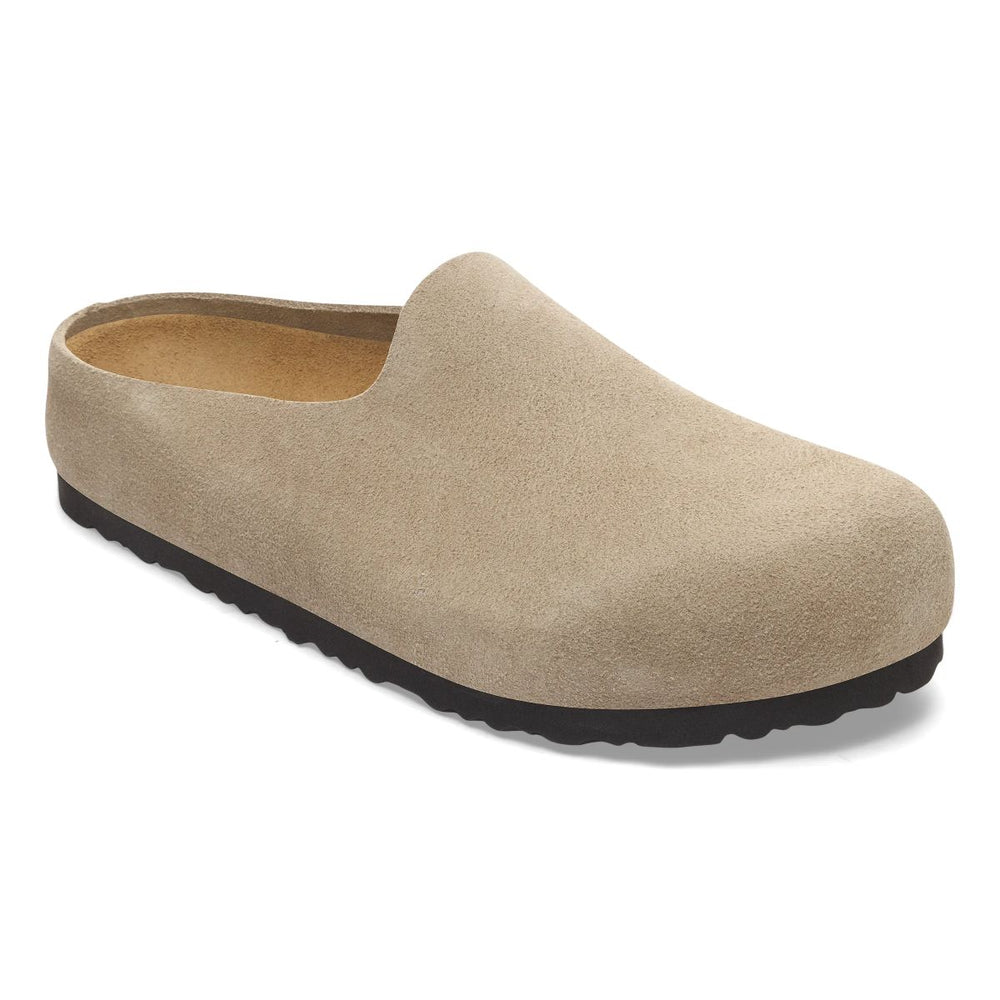 Birkenstock Amsterdam Wrapped Suede Leather Woman's Clog – Taupe