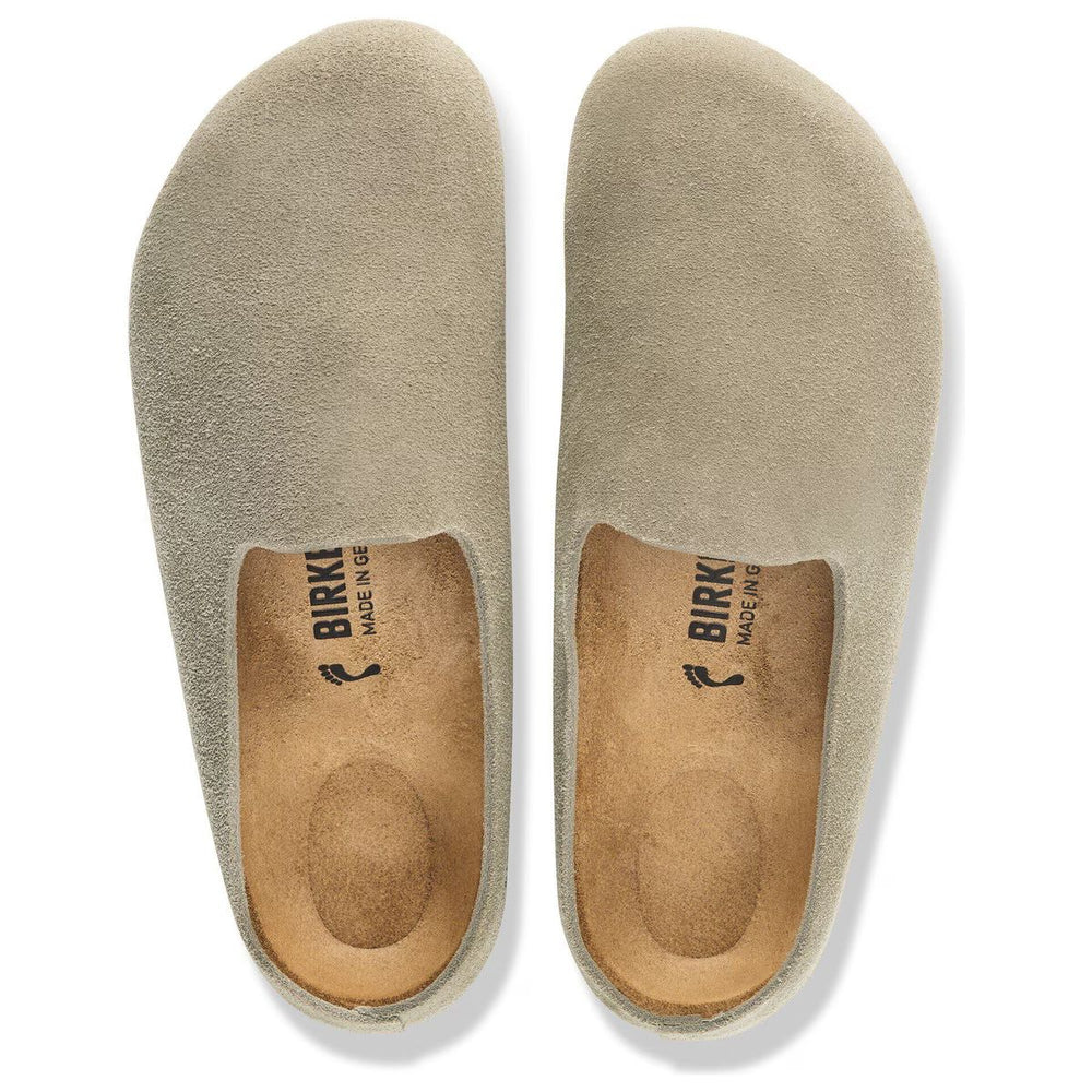 Birkenstock Amsterdam Wrapped Suede Leather Woman's Clog – Taupe