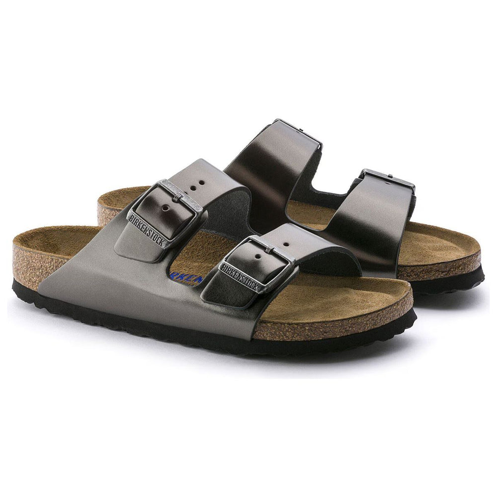Birkenstock Arizona Women's Soft Footbed in Metallic Anthracite