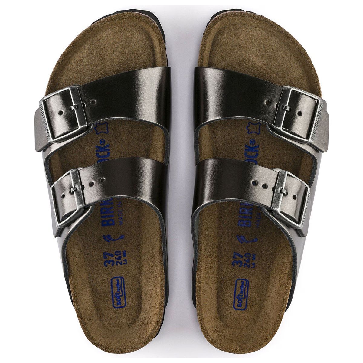 Birkenstock Arizona Women's Soft Footbed in Metallic Anthracite