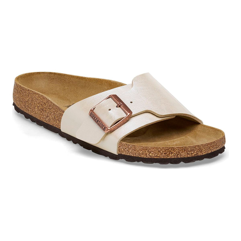 Birkenstock Catalina adjustable slide sandal beautifully finished in Pearl (Style # 1026631). Perfect for all day walking.