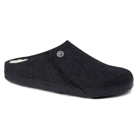 Birkenstock Zermatt 1015084 women's black wool felt clog with a warm shearling lining.