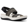 Clarks Arla Black women's sandal, comfortable breathable material. Style #26177185