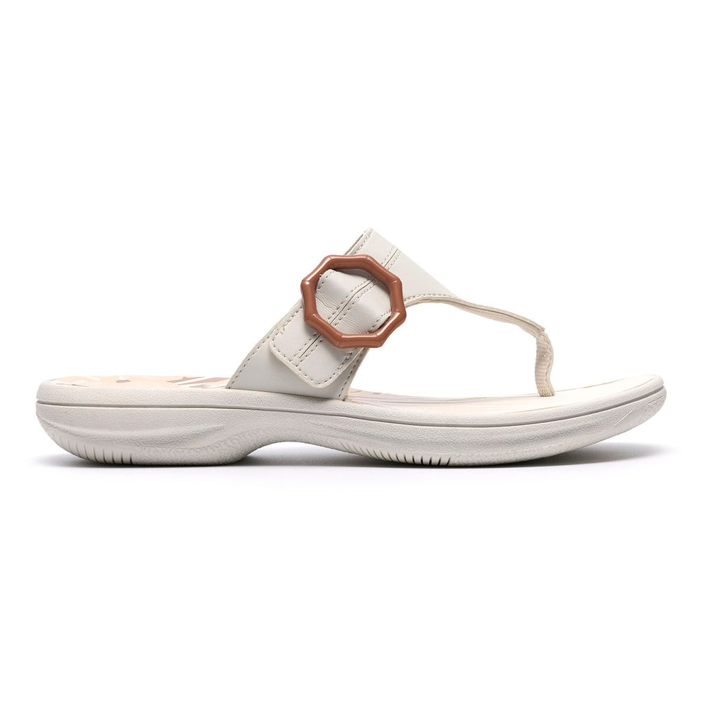 Clarks Breeze Cove Women's Thong Sandals in Off White