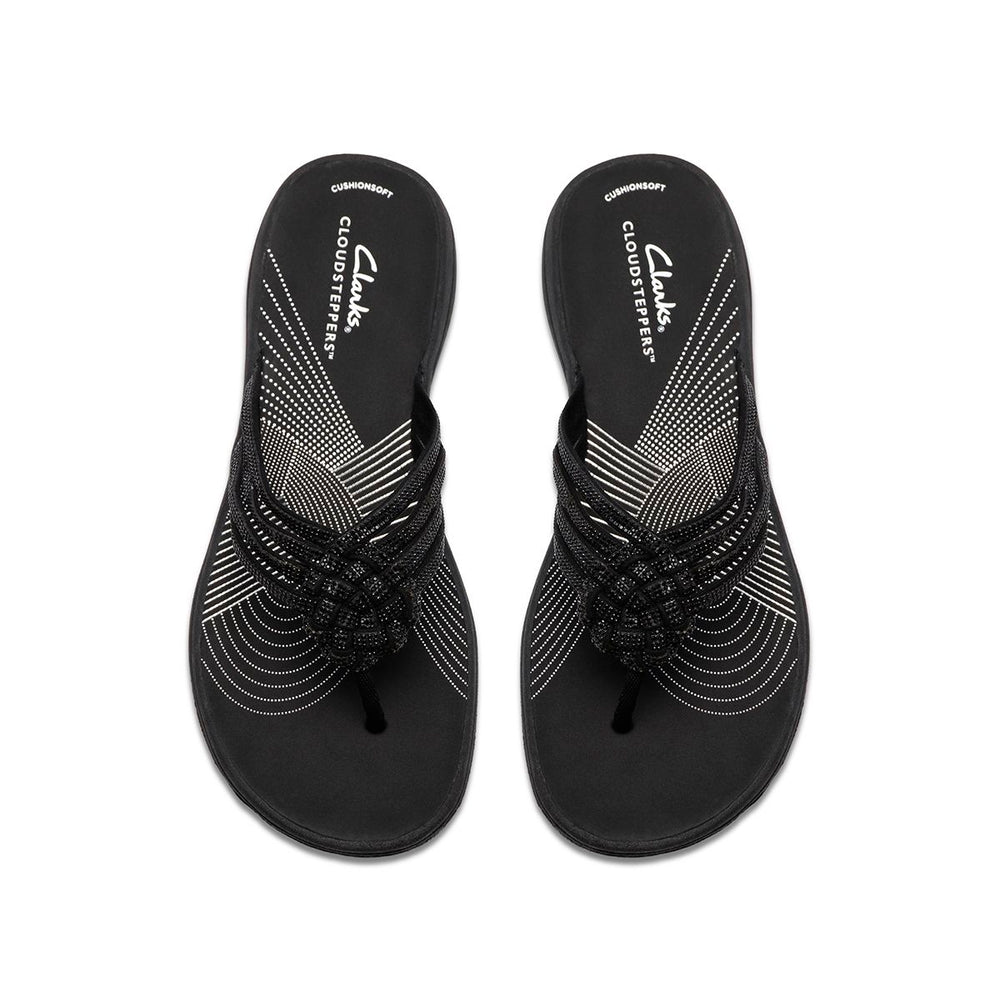 Clarks Breeze Gem Women's Thong Sandals in Black