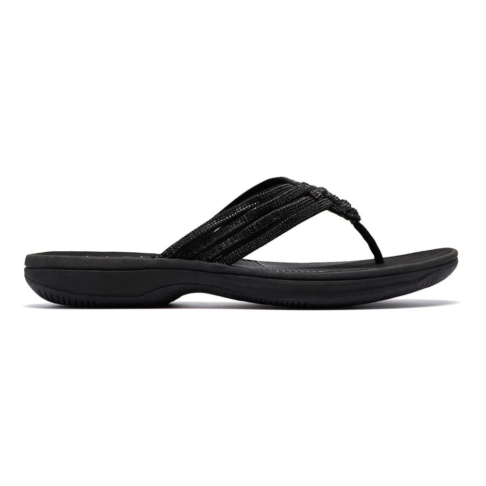 Clarks Breeze Gem Women's Thong Sandals in Black