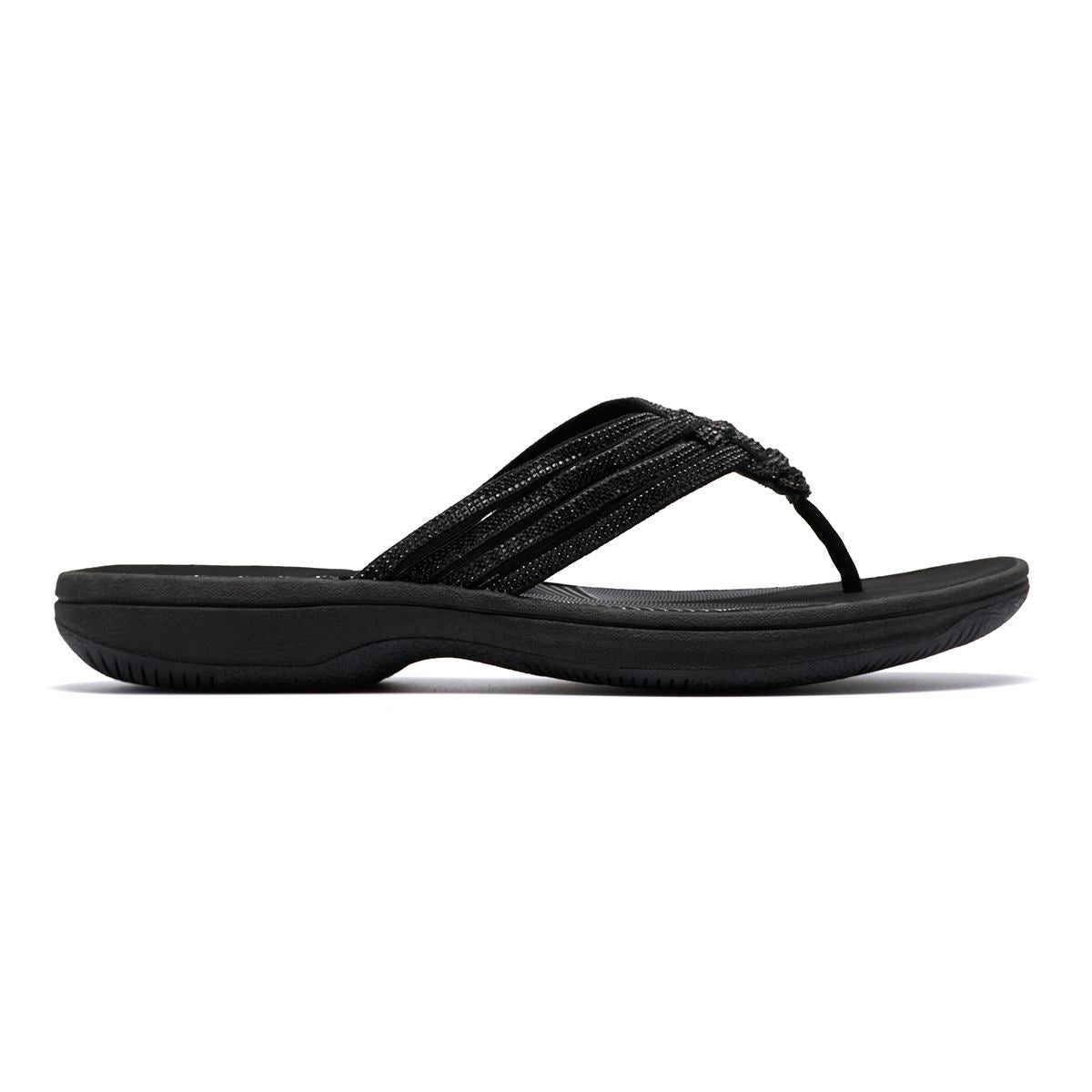 Clarks Breeze Gem Women's Thong Sandals in Black