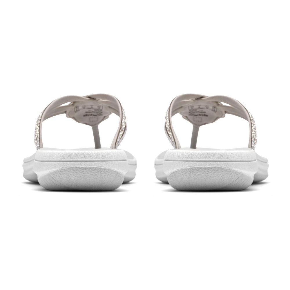 Clarks Breeze Gem Women's Thong Sandals in Silver