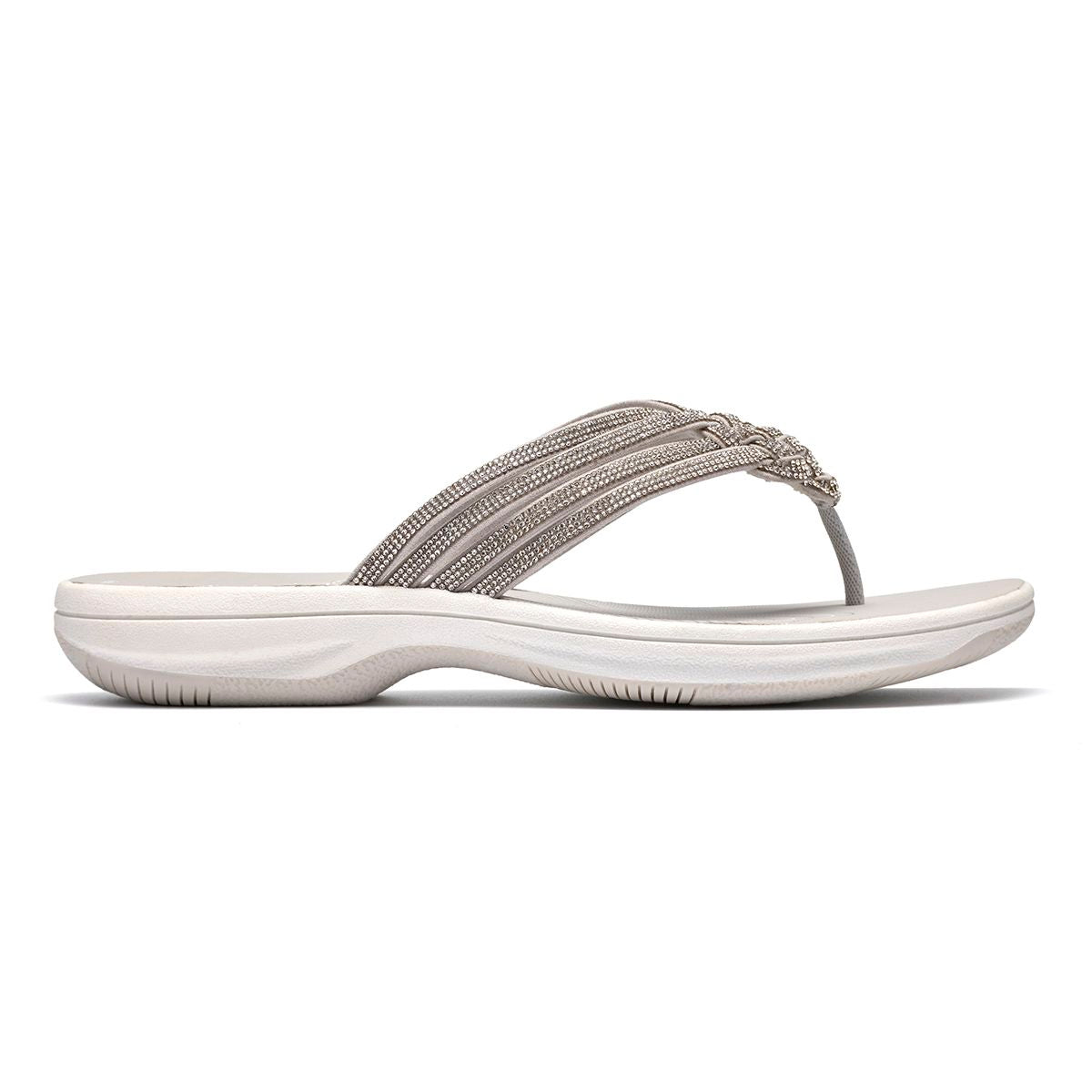 Clarks Breeze Gem Women's Thong Sandals in Silver