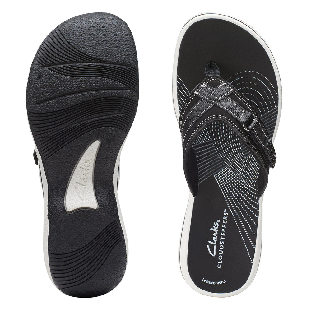 Clarks Breeze Sea Women's Thong Sandals in Black