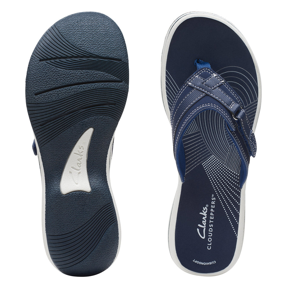 Clarks Breeze Sea Women's Thong Sandals in Navy