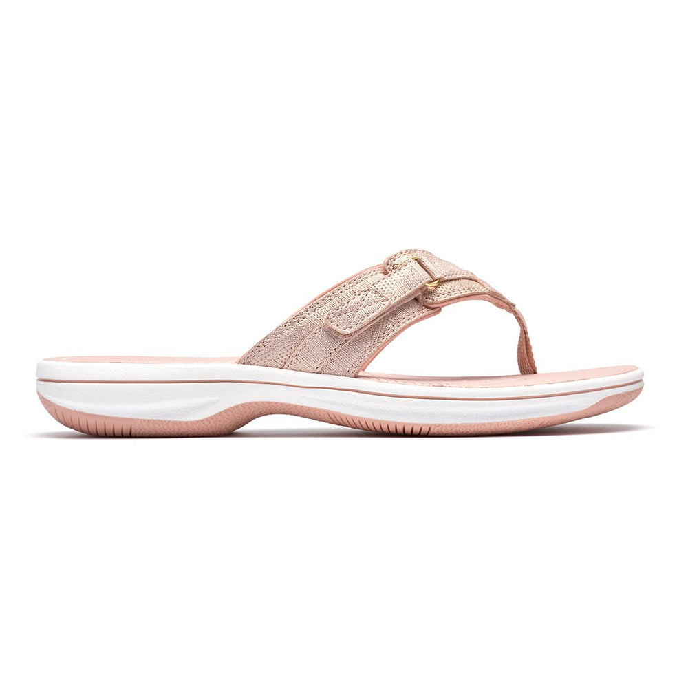Clarks Breeze Sea Women's Thong Sandals in Dusty Rose