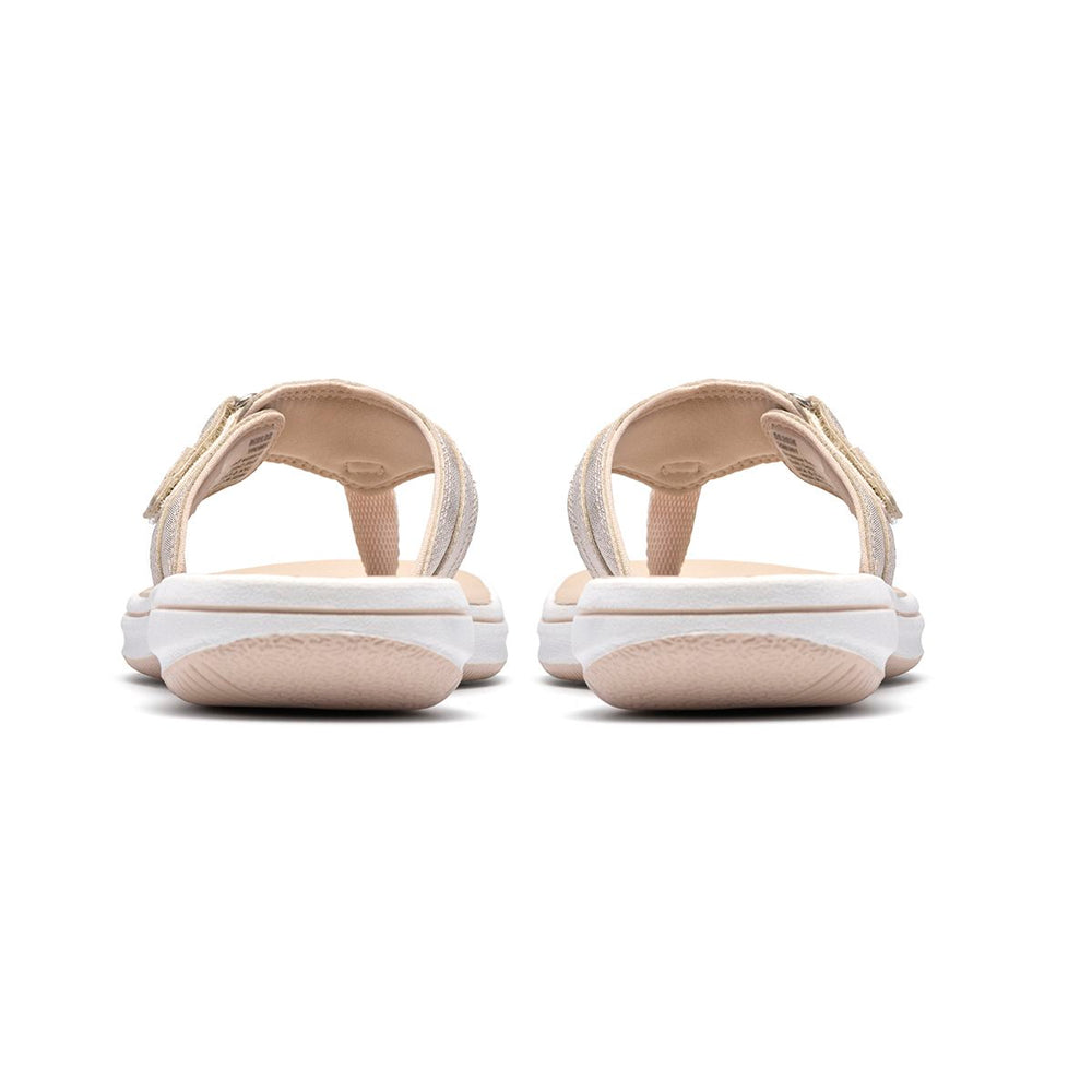 Clarks Breeze Sea Women's Thong Sandals in Soft Gold