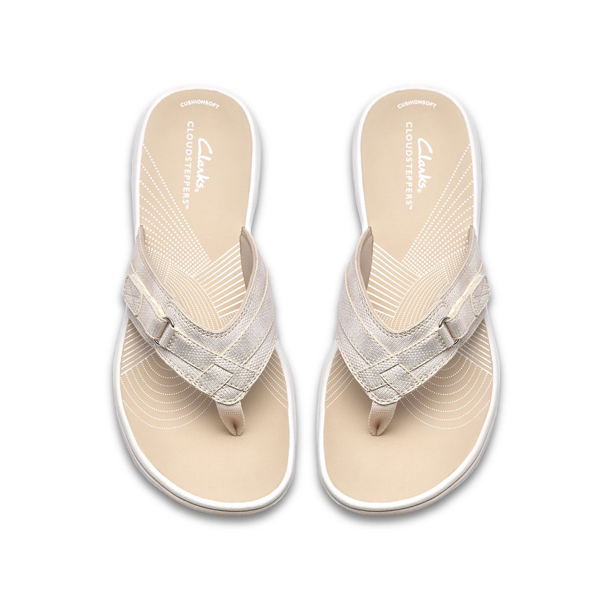 Clarks Breeze Sea Women's Thong Sandals in Soft Gold