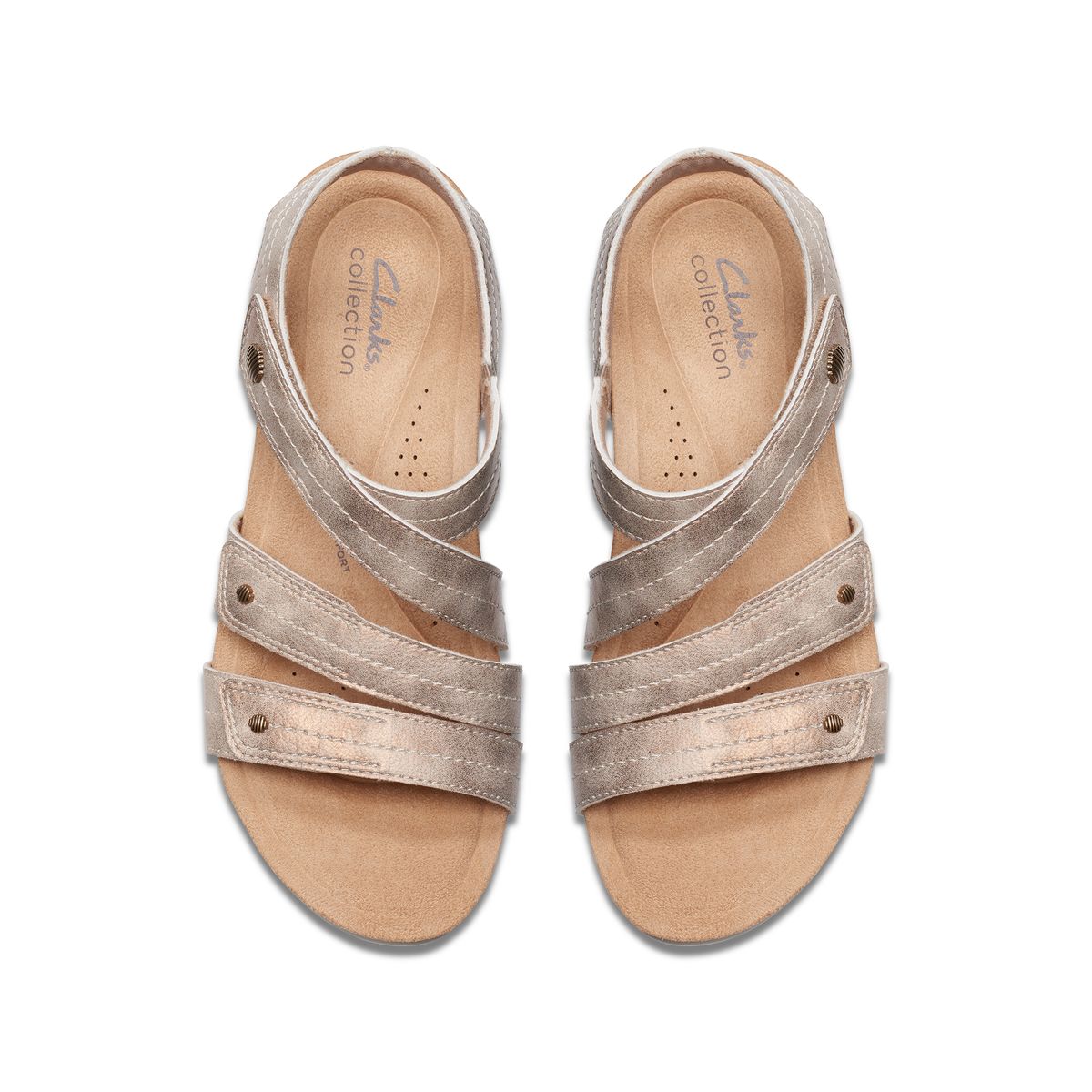Calenne Clara Wedge Sandals for Women in Bronze Metallic