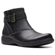 Clarks Carleigh Dalia Women's Ankle Boot in Black, Leather boots with buckle. Style #26175036
