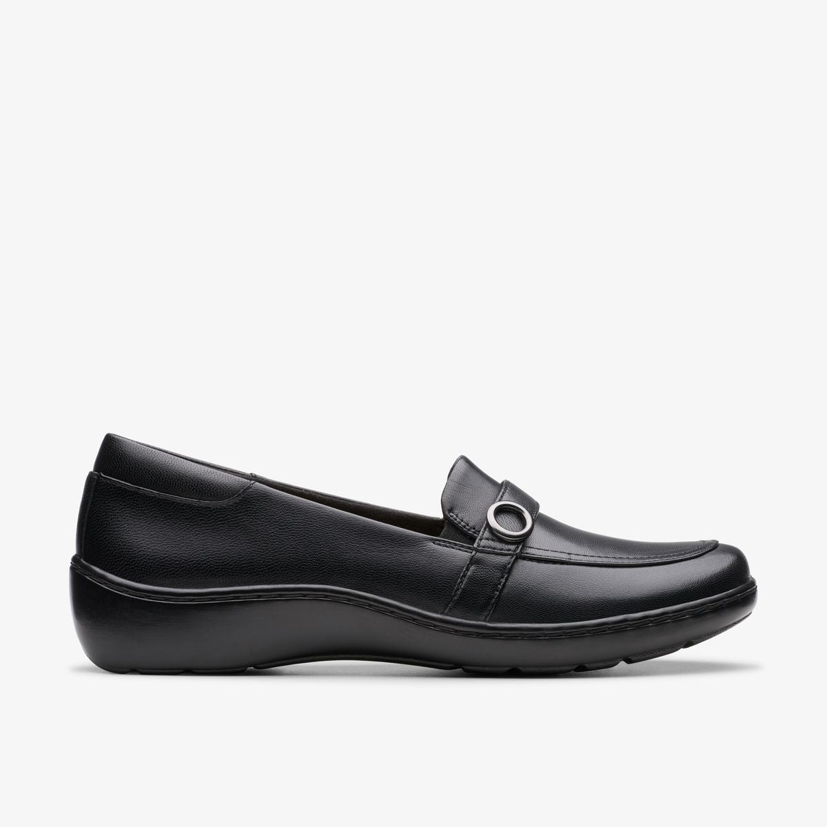 Clarks Cora Amanda Women's Loafer in Black. Smooth Leather dress Shoes. Style #26179580
